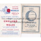 ENGLAND V WALES 1943 Official and pirate programme issued by Victor for the match at Wembley 27/2/