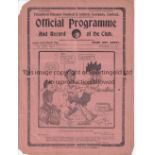 TOTTENHAM HOTSPUR V BURNLEY 1924 Programme for the League match at Tottenham 11/10/1924, worn on the