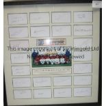1966 ENGLAND WORLD CUP SQUAD AUTOGRAPHS A 25" X 24" framed and glazed collection of 22 white index