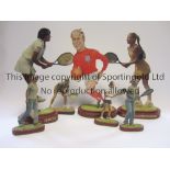 SPORTING FIGURINES Seven Sporting figurines 1 x Football (Bobby Charlton in red England kit - 11")