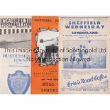 SUNDERLAND A collection of 11 Sunderland programmes. 6 homes to include v Tottenham 1956/57,