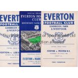 EVERTON Twelve home programmes for season 1958/9 v. Preston, Man. Utd. , Leeds score on cover,