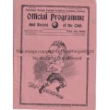 SPURS Programme Tottenham v Sheffield Wednesday 29/8/1938. Light horizontal fold. No writing.