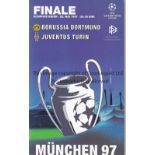 1997 CHAMPIONS LEAGUE FINAL Borussia Dortmund v Juventus played in Munich. Official 32-page VIP