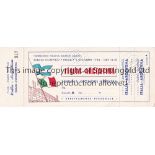 ITALY V ARGENTINA 1954 Unused ticket, with 3 counterfoils intact, for the international match at the