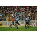 AUTOGRAPHED SHEFFIELD WED 1991 Photo 12" x 8" of John Sheridan and Danny Wilson celebrating after