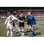 AUTOGRAPHED 1967 FA CUP FINAL Photo 12" x 8" of Tottenham captain Dave Mackay shaking hands with his