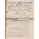 ARSENAL Programme for the home League match v. Newcastle United 28/10/1922, tape on spine and
