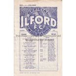 ISTHMIAN LEAGUE 1948 Programme for the Representative Match at Ilford FC 13/3/1948, Isthmian