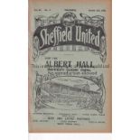 SHEFFIELD UNITED V BURNLEY 1926 Programme for the League match at United 2/10/1926, ex-binder.