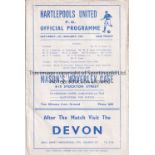 HARTLEPOOL / MAN UNITED Four page programme Hartlepools United v Manchester United 5/1/1957 FA Cup
