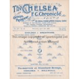 CHELSEA Home programme single sheet v Brentford 14/4/1920. Fred Taylor Benefit match. Ex Bound