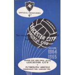 LEAGUE CUP SEMI FINAL Programme Leicester City v Plymouth Argyle League Cup Semi Final 1st Leg 20/