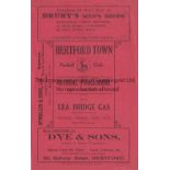 HERTFORD TOWN V LEA BRIDGE GAS 1938 Programme for the Spartan League match at Hertford 2/1/1938.