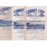 CARDIFF A collection of 22 Cardiff City home programmes (18) v West Bromwich Albion 1948/49 (