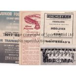 NON-LEAGUE FOOTBALL Three programmes and a postcard size B/W team group for Chelmsford City Reserves