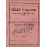 TOTTENHAM HOTSPUR V WEST HAM UNITED 1914 Eight page programme for the Reserve team South Eastern