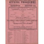 TOTTENHAM HOTSPUR Single sheet programme for the home London Combination match v. Southend United