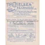 CHELSEA Home programme v Reading FA Cup 1st Round 2nd Replay 17/1/1921. Ex Bound Volume. 4 Page.