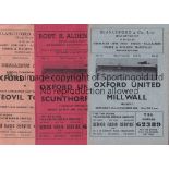 OXFORD UNITED A collection of 13 Oxford United home programmes from 1961/62 , their last season as a