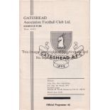 GATESHEAD AFC V HULL CITY 1965 Programme for the FA Cup tie at Gateshead 4/12/1965. Good