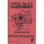 AMATEUR CUP SEMI-FINAL AT CRYSTAL PALACE FC 1937 Programme for Dulwich Hamlet v Bromley 20/3/1937,