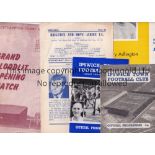 ARSENAL Fifteen programmes for away Friendlies v Ipswich 59/60 and 65/6, Brighton 62/3 creased and