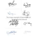 AUTOGRAPHED INDEX CARDS Thirty signed by players from the 1950s - 1990s including Hugh Curran,