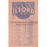 ILFORD V LEYTONSTONE 1933 Programme for the Isthmian League match at Ilford 26/12/1933, horizontal