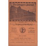 FULHAM V WEST HAM UNITED 1930 Programme for the London Professional Mid-Week League match at