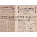 FULHAM Two Fulham home programmes v Bradford Park Avenue 21/10/1911 and Gillingham (South Eastern