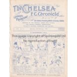 CHELSEA Home programme v Tottenham Hotspur 2/2/1924. Friendly match. Ex Bound Volume. Generally good