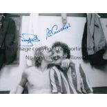 AUTOGRAPHED SOUTHAMPTON 1976 Photo 8" x 6" David Peach & Paul Gilchrist celebrating in the