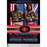 LENNOX LEWIS V. EVANDER HOLYFIELD 1999 Official on site programme with wrap around band and poster