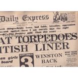 OUTBREAK OF WW2 Daily Express newspaper 4/9/1939 at the beginning of World War 2 announcing the