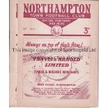 NORTHAMPTON TOWN Six home programmes v Coventry 54/5 FA Cup, Swindon 55/6, Watford 4 punched