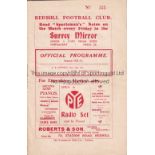 REDHILL V BARCLAYS BANK 1935 Programme for the East Surrey Hospital Cup match at Redhill 19/1/