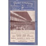 PORTSMOUTH V ARSENAL 1928 Programme for the League match at Portsmouth 8/9/1928. Generally good