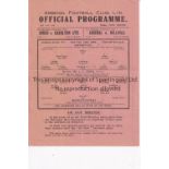 ARSENAL Single sheet home programme v. Brentford 10/2/1940 League South, very slightly creased and