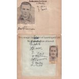 LUTON TOWN AUTOGRAPHS 1930'S Two album sheets from the 1930's. One is dated 1933/4 and has 4