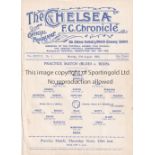 CHELSEA Single sheet programme Practice match Blues v Reds 15/8/1932. Ex Bound Volume. Generally