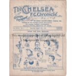 CHELSEA Home programme v Birmingham City 26/8/1922. Not ex Bound Volume. Small punch holes. Season