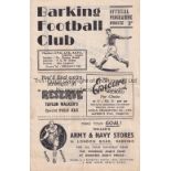 TOTTENHAM HOTSPUR Programme for the away East Anglian Cup tie v. Barking 21/9/1955. Good