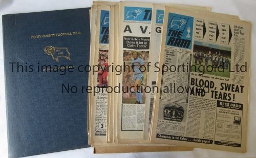 DERBY COUNTY Collection of Derby County newspaper style programmes, 22 x 72/3 in official binder, 31