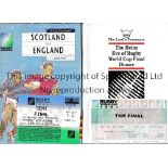 1991 RUGBY WORLD CUP Programme and ticket for the England v Scotland Semi-Final at Murrayfield and