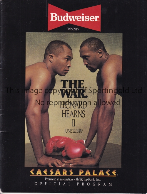 SUGAR RAY LEONARD V THOMAS HEARNS 1989 On site programme for the fight at Caesars Palace, Las