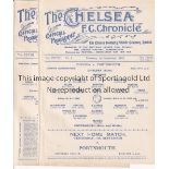 CHELSEA Twenty home Reserves match programmes from the 1932/33 season against Portsmouth , Reading ,