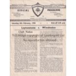 LEYTONSTONE V WIMBLEDON 1950 Programme for the London Senior Cup match at Leytonstone 4/2/1950,