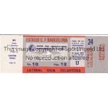 1972 ECWC FINAL / RANGERS V DYNAMO MOSCOW Complete ticket with 3 counterfoils intact for the match