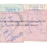 FALKIRK AUTOGRAPHS 1949 Two small album pages with 18 signatures from 1949. Generally good
